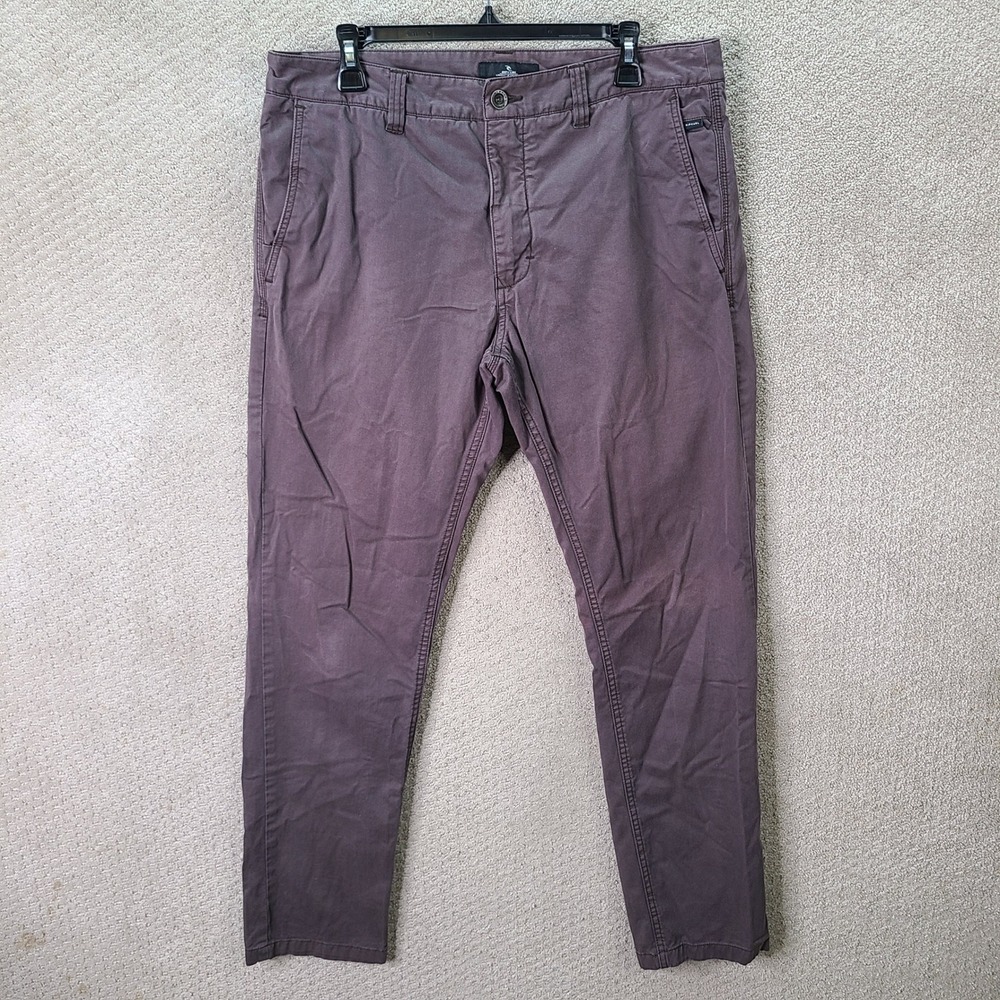 Rip Curl Pants Mens 34x32 Purple Straight Fit Chino Cotton Blend 5 Pocket Skater